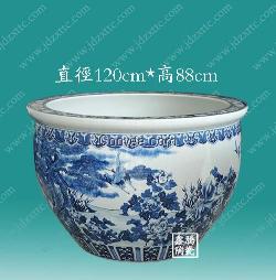 手工陶瓷大缸 景德镇青花瓷大缸