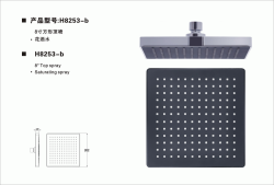 8¨黑面方形顶喷/头顶花洒/淋浴喷头