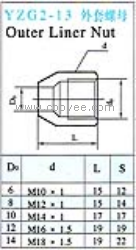 供应YZG2-13外套螺母(密封圈式)(铜管、尼龙管用)