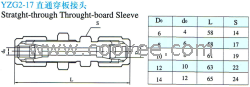 供應(yīng)YZG2-17直通穿板接頭(卡套式)(銅管、尼龍管用)