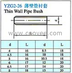 供应YZG2-26薄壁管衬套(铜管、尼龙管用)