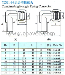供应YZG1S-14组合弯通接头(双卡套式)