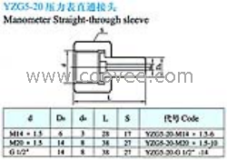 供应YZG5-20焊接式压力表直通接头