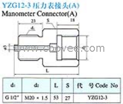 供应YZG12-3压力表接头(A)