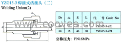 供应YZG15-3焊接式活接头(二)