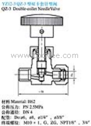 供应QZ-3型双卡套针形阀