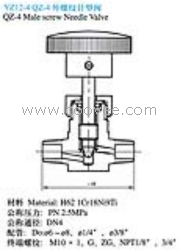 供应QZ-4型外螺纹针形阀
