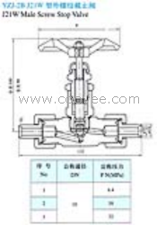 供应YZJ-2B J21W型外螺纹截止阀