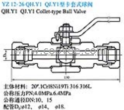 供應(yīng)YZ12-26 QH.Y1 QJ.Y1型卡套式球閥