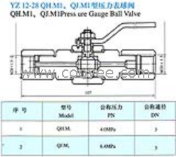 供應(yīng)YZ12-28 QH.M1 QJ.M1型壓力表球閥