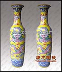 供應(yīng)手工雕刻龍紋陶瓷大花瓶，景德鎮(zhèn)瓷器花瓶，酒店賓館開業(yè)、開張禮品，公司大堂擺設(shè)品，家居陳設(shè)品