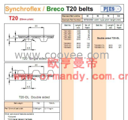 供应德国SYCNHROFLEX/BRECO T20齿形带、同步带