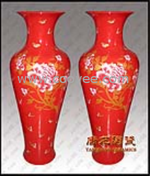 供應景德鎮(zhèn)中國紅大花瓶，陶瓷禮品，陶瓷裝飾品，開業(yè)慶典禮品，時尚家居禮品，喬遷禮品