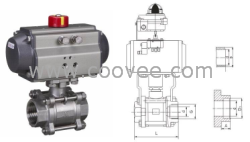 供應(yīng)Q611F型 氣動三片式螺紋球閥