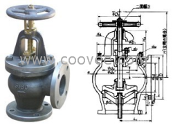 供应JISF 船用法兰铸铁直角截止阀