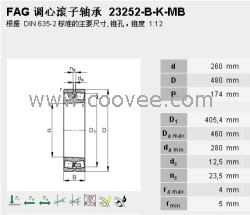 FAG调心滚子轴承23252B-K-MB