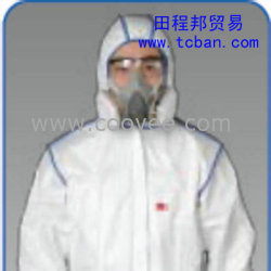 供應(yīng)3M4640白色帶帽連體防護(hù)服