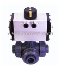 供應Q614S氣動塑料三通球閥