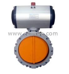 供應D641X-16L單法蘭氣動粉體蝴蝶閥