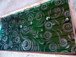 供應彩色不銹鋼草綠大花心衛浴板