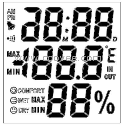 供应时钟双温度湿度切换显示IC