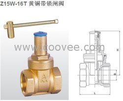 供应埃美柯阀门黄铜带锁闸阀