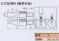 供应日本三丰刀刃型测针120067