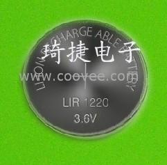 供应LIR1220可充电扣式电池 温度控制器用电池