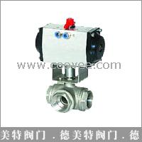 供應氣動三通法蘭球閥JLQ64(4/5)