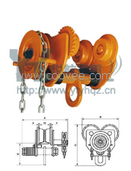 手拉单轨跑车，手推跑车，自锁式手摇绞盘，悦航销售