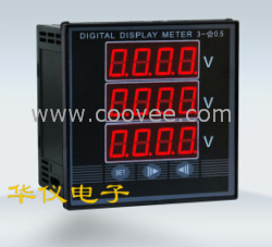 供應(yīng)YW194U-2X4三相電壓表,YW194U-2X4接線圖