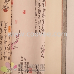 仿古砖墙纸/字画墙纸/中式风格壁纸