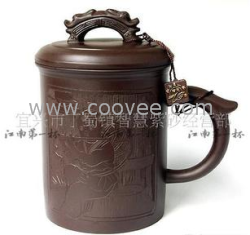 田園情趣紫砂杯