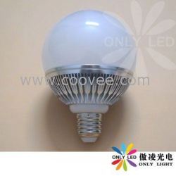 LED球泡灯8W，球状外罩，新颖美观