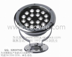 DMX512外控全彩18WLED水底灯