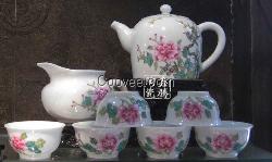 粉彩花鸟茶具 功夫套装茶具 粉彩礼品茶具