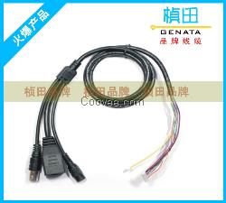 一拖三网口线 黑色RJ45+DC+BNC