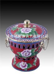 貴言誠直徑16cm景泰藍艾佳式酒精火鍋