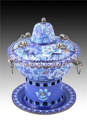 貴言誠直徑16cm景泰藍分體式酒精火鍋.