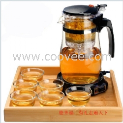 商務(wù)禮品、廣告杯套裝、飄逸杯玻璃茶具批發(fā)