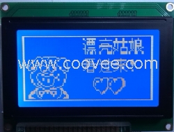 供应12864标准LCD蓝底白字液晶模块