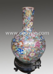 景德鎮(zhèn)粉彩定做粉彩花瓶傳統(tǒng)擺設(shè)瓷