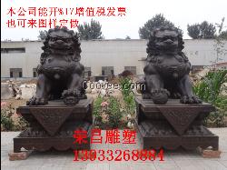 鑄銅獅子-銅獅子雕塑廠家-榮昌雕塑