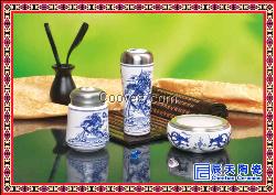 定做青花瓷陶瓷辦公茶杯三件套