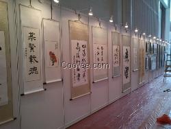 北京八棱柱书画展板租赁，整体挂画展板租赁