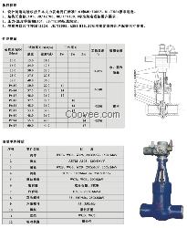 Z962Y的闸阀、高温高压电动闸阀