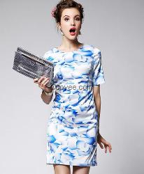 清水河真絲連衣裙，英絢