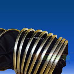 浙江內部平滑黑色導靜電伸縮式排煙軟風管