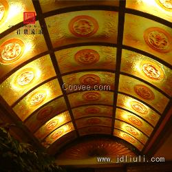 玄关、过道走廊、大厅等吊顶装饰热熔玻璃