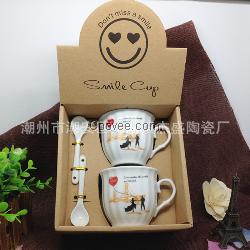 創(chuàng)意情侶對杯婚慶陶瓷杯婚紗店禮品杯